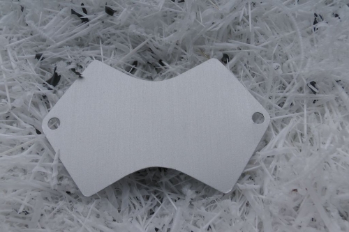 Eloxiertes Schild, geschwungen, 61x44mm, natur