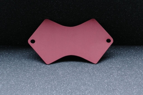 Eloxiertes Schild, geschwungen, 61x44mm, rot