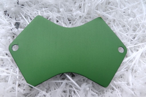 Eloxiertes Schild, geschwungen, 61x44mm, grün