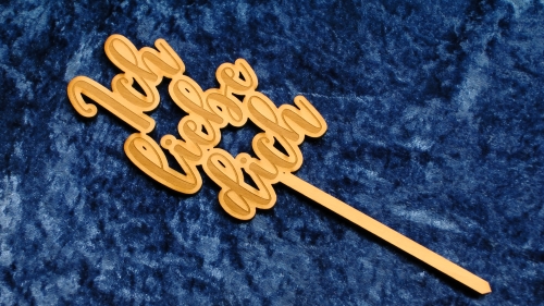 Cake Topper &quote;Ich liebe dich&quote;